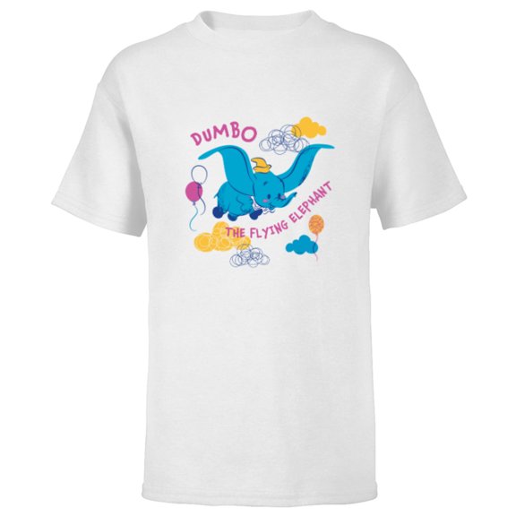 Disney Classic Dumbo the Flying Elephant - Short Sleeve T-Shirt for Kids - Customized-White