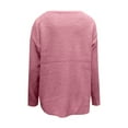 thumbnail image 5 of IROINID Women's One-Shoulder Pullover Sweater Solid Color Loose Short Length Long Sleeve Diagonal Collar Sweater Tops, 5 of 5