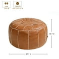 thumbnail image 2 of Thgonwid 21.7*13.7 inch Indoor Vegan Leather Pouf, Brown, 2 of 11