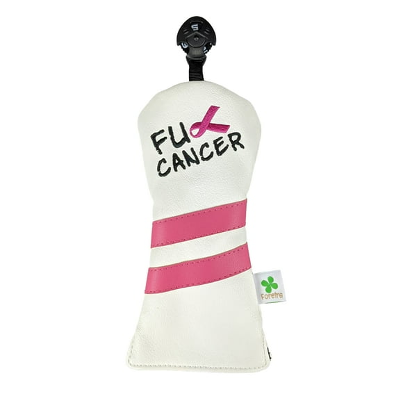 Foretra Driver Headcover - Limited Edition F U Cancer Design Golf Club Covers - Fairway Wood Head Covers Hybrid Headcover Novelty Golf Accessory for Most Brands (Hybrid)