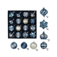 thumbnail image 2 of Honeplcked 24Pcs Blue Christmas Ball Ornaments Set, 2.36 Inch Assorted Shaped Shatterproof Christmas Decorations Tree Balls Hanging for Xmas Tree Wedding Party Holiday Decor, 2 of 6