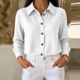 thumbnail image 4 of GUACER Tops for Women Waffle Knit Long Sleeve Button Down Collared Button-Down Shirts, 4 of 7
