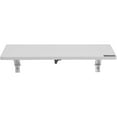 thumbnail image 1 of KFFKFF Foldable Table Attached to Wall, Dimensions 23.62" x 15.75", Wall Hanging Drop Leaf Table, Suspended Desk with Iron Support, Collapsible Desk for Compact Areas, Bar, Color White, 1 of 9