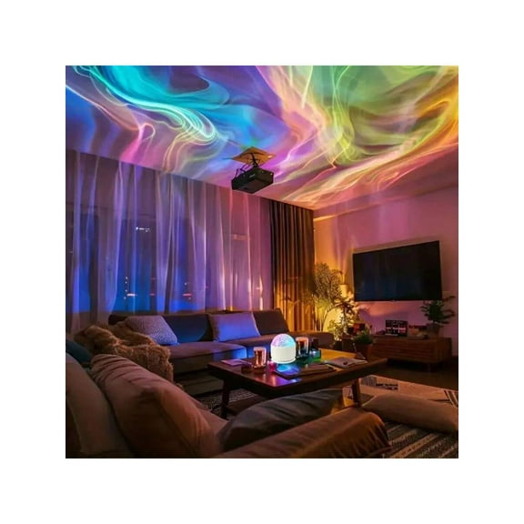 Aurora Northern Lights Projector and 3D Ocean Wave Light – 16 Color RGB Smart Galaxy Projector for Bedroom with Remote – Dynamic Water Ripple Night Light Lamp