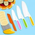 thumbnail image 5 of EIGTHTAIL 5Pcs Kids Knife Set  Kids Safe Cooking Knives  Nylon Kids Kitchen Knife with Crinkle Cutter for Real Cooking & Cutting Fruit  Bread  Lettuce  Type 4, 5 of 5