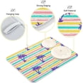 thumbnail image 4 of SKYSONIC Dish Drying Mat for Kitchen Counter Striped Blue Palm Trees Eco Friendly Drying Mat - Easy to Clean Heat Resistant Dish Mat - 18x24, 4 of 6