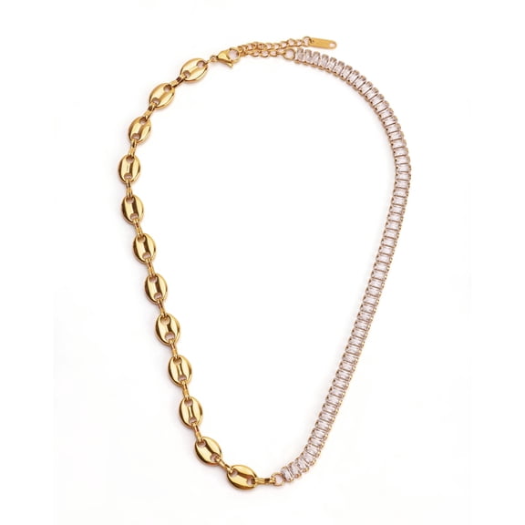 Baguette Shape Zircon Tennis Necklace