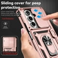 thumbnail image 3 of Dteck for Samsung Galaxy Z Fold 7 Case with Screen Protector,Hinge Protection with S Pen Holder + Stylus, Z Fold 7 Case with Slide Lens Cover Built-in Ring Kickstand Rugged Case,Rosegold, 3 of 12