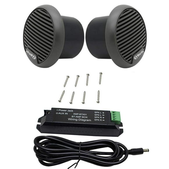Altavoces Bluetooth marinos Herdio de 3 pulgadas y 140 W de potencia máxima, color gris