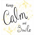 thumbnail image 3 of Keep Calm Duvet Cover Set, Positive Cursive Smile Words with Pastel Tone Floral Ornaments, Decorative 3 Piece Bedding Set with 2 Pillow Shams, King Size, Charcoal Grey Cream, by Ambesonne, 3 of 3