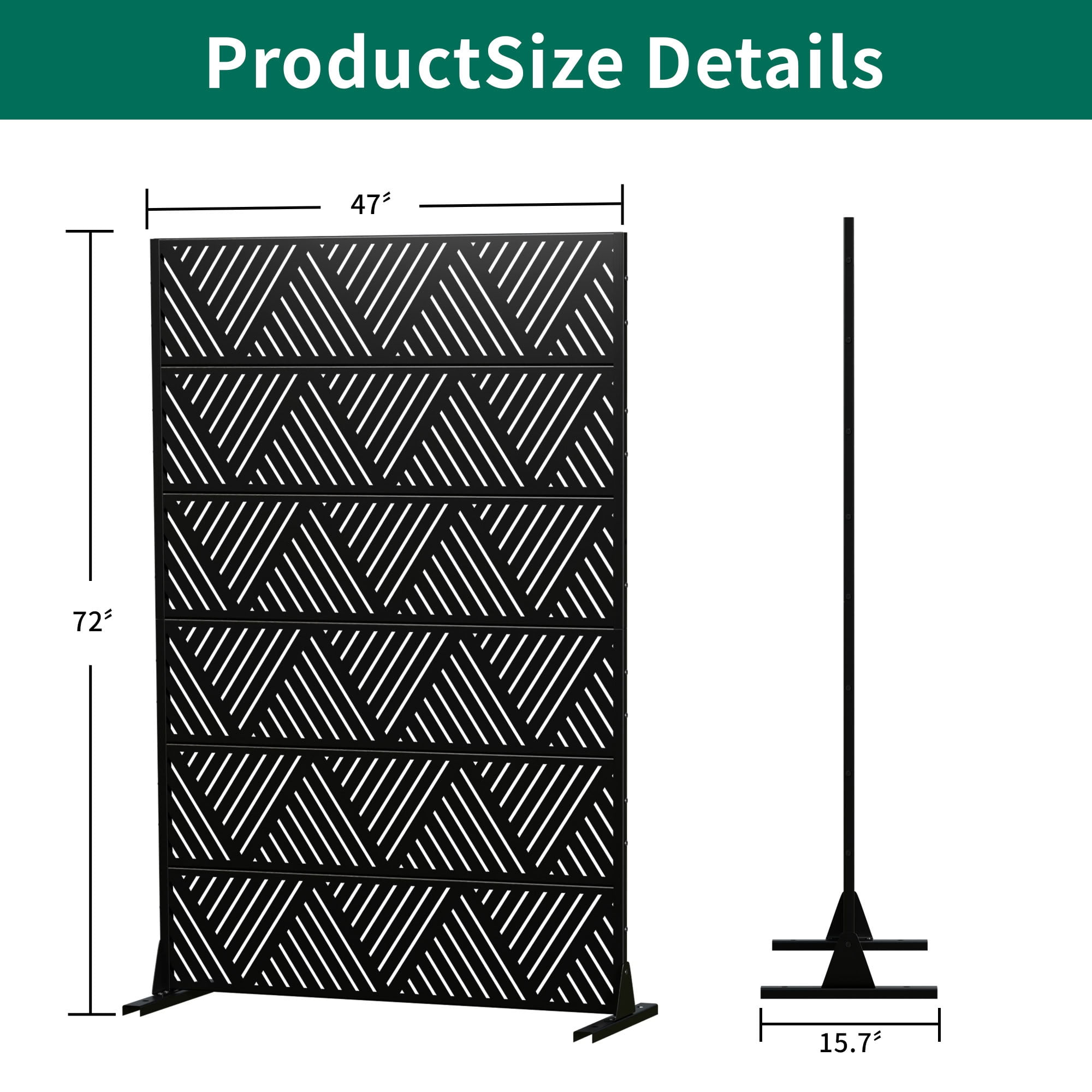 MAYEERTY 6 Panels Outdoor Privacy Screen, Metal Decorative Privacy Fence, Privacy Panel for Patio, Balcony, Backyard, Garden