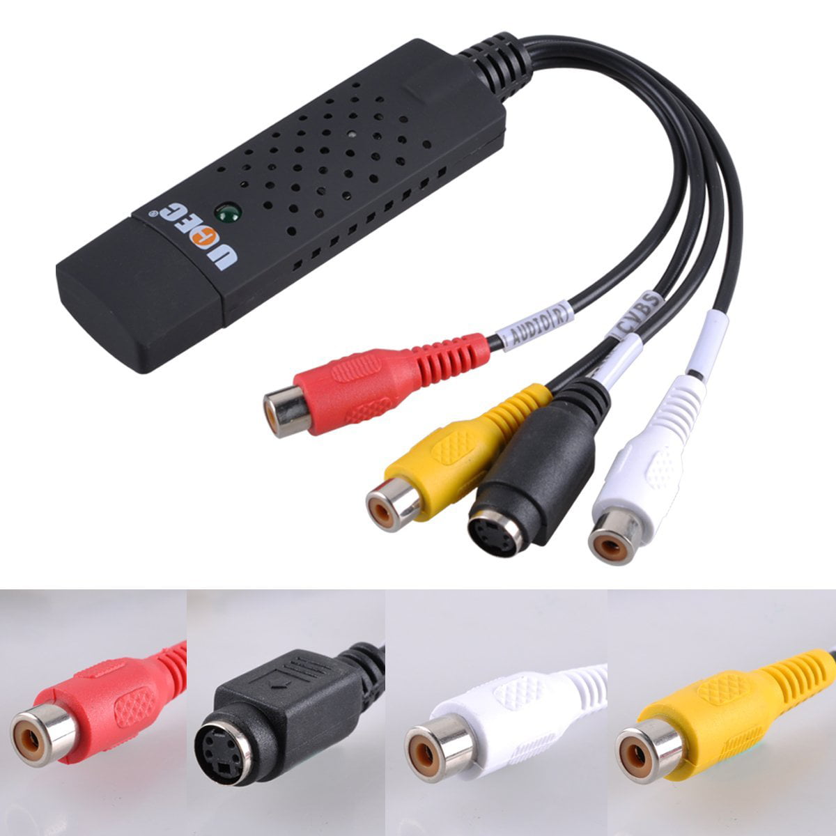 USB Audio Capture vidéo Carte Video Converter HD Modifier Acquisition vidéo  Compatible avec Un caméscope DVD PC 1set