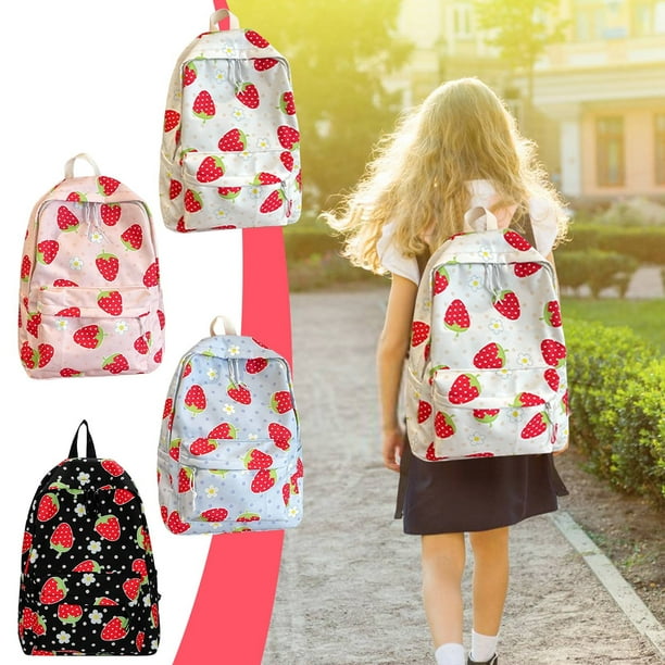 Xihbxyly Mochila con Diseño de Fresas y Flores, Diseño Moderno y Elegante, de Sarga Ligera, Ideal para Viajes y Actividades Al Aire Libre, Ideal para La Escuela y Otras Actividades, Tamaño 39 X 29 X