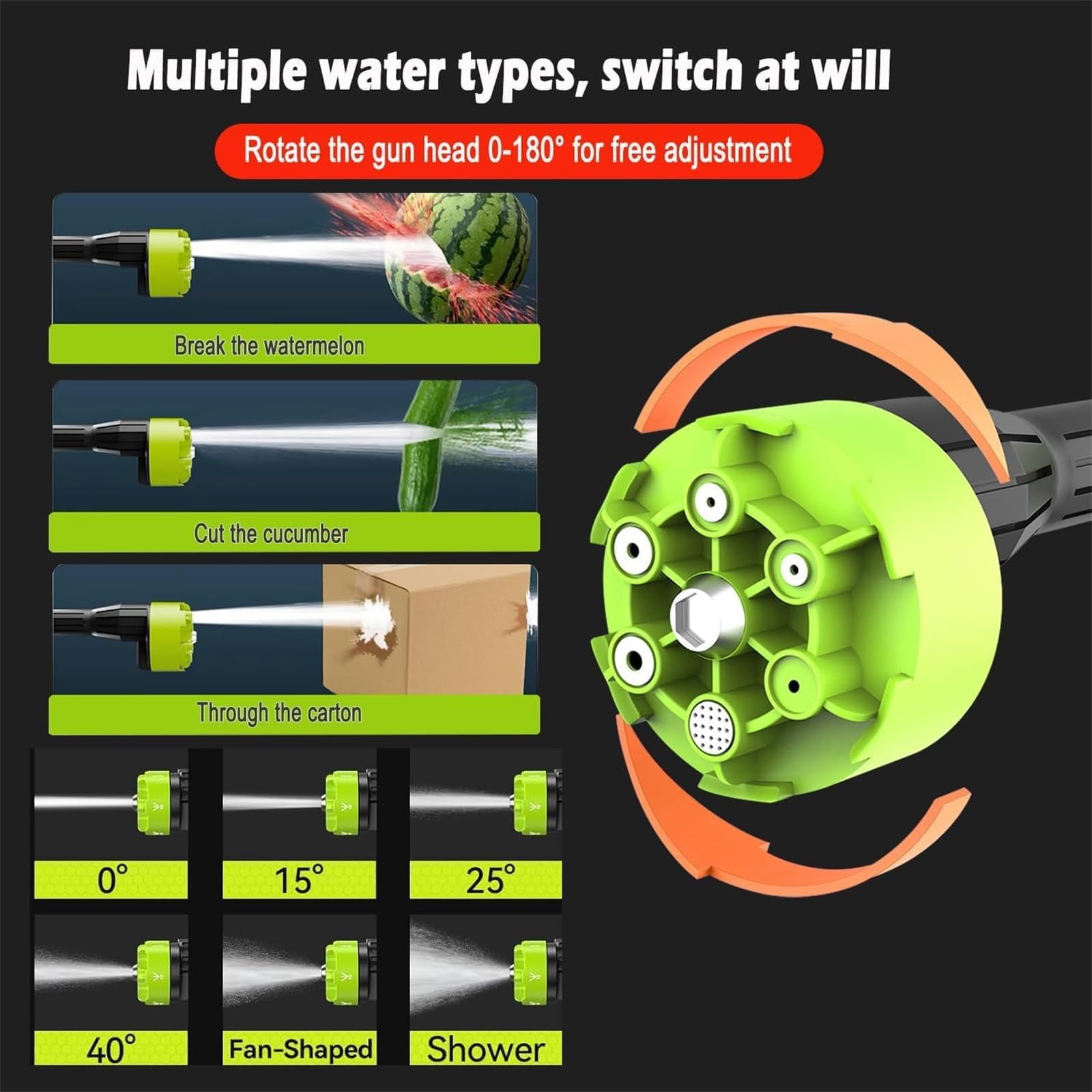 24V Cordless High Pressure Washer,Portable Power Washer with Rechargeable Battery 6-in-1 Nozzle,Handheld High-Pressure Car Washer Gun,2 Batteries,12M Long Range,Suitable for Car Washing