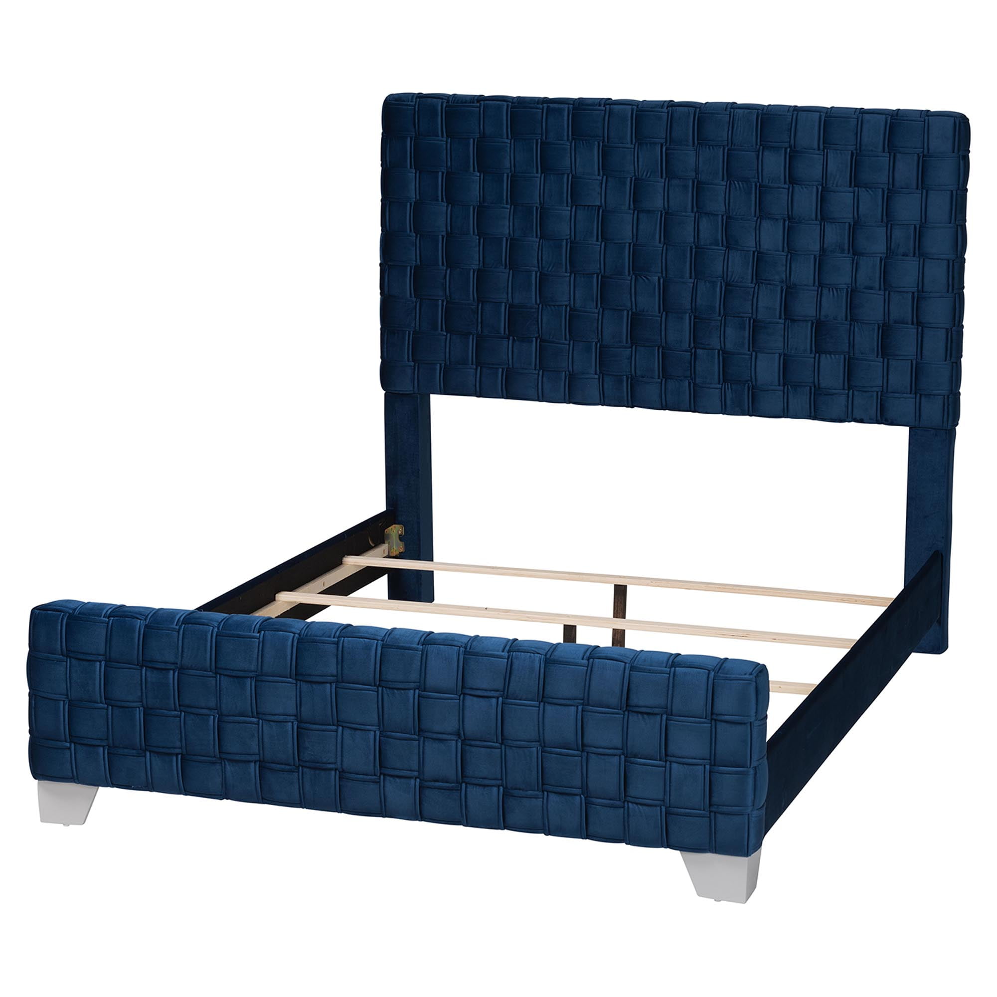 Baxton Studio Emlyn Glamour Panel Bed, Queen, Grey