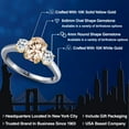 thumbnail image 2 of Gem Stone King 10K Two Tone Gold Peach Morganite and White Topaz Engagement Ring for Women | 1.66 Cttw | Oval 8X6MM | Gemstone October Birthstone | Size 8, 2 of 6