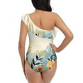 thumbnail image 5 of Goofa Floral Mountain Landscape Pattern Women's One Piece Swimsuits Tummy Control Bathing Suits Asymmetric One Shoulder Swimwear-XX-Large, 5 of 6