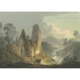 thumbnail image 2 of William Payne 24x18 Gold Ornate Framed and Double Matted Museum Art Print Titled - A Ruined Abbey by a Waterfall (C. 1800), 2 of 4