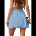 thumbnail image 3 of Women Summer Boho High Waisted Ruffled Cute Casual Dressy Mini Skorts Light Blue XXL, 3 of 7