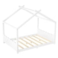 thumbnail image 4 of Luckynote Full House Floor Bed with Support Slats, Solid Wood House Bed Frame , No Box Spring Needed and Opening Constructure, White, 4 of 11