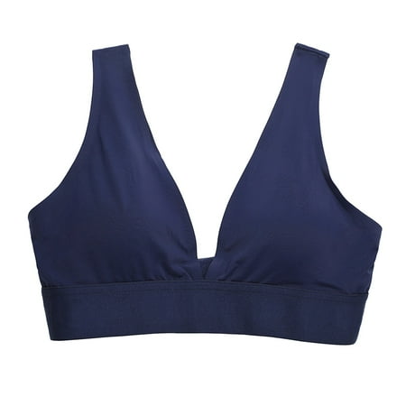 

BSDHBS Womens Bras Deep V Beautiful Back Bra No Steel Ring Comfortable Underwear Blue Size S