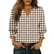 thumbnail image 1 of Camisas de Cuello de Tripulación de Manga Corta para las Mujeres, Cardigan con Cuello en V con Mangas 3/4, 1 of 7