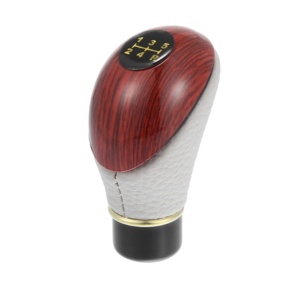 Unique Bargains Universal 5 Speed Manual Wooden Gear Shift Lever Knob Shifter Brown Gray for Car