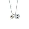 thumbnail image 2 of Delight Jewelry Silvertone Disc 1/2'' - Symbol - At Sign - @ - Silvertone Script Initial Disc - V - Charm Necklace, 20"+3", 2 of 4