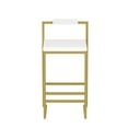 thumbnail image 5 of Set of 2 Upholstered Velvet Bar Stools Modern Kitchen Counter Height Barstools Indoor Dining Chairs (White), 5 of 12