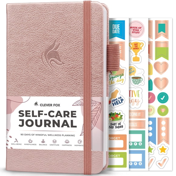 Clever Fox Self-Care Journal â?? Daily Reflection Notebook â?? Mental Health & Personal Development Planner, Meditation & Mood Log, Pocket (Rose Gold)