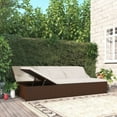 thumbnail image 1 of vidaXL Convertible Sun Bed with Cushions Poly Rattan Brown, 1 of 5