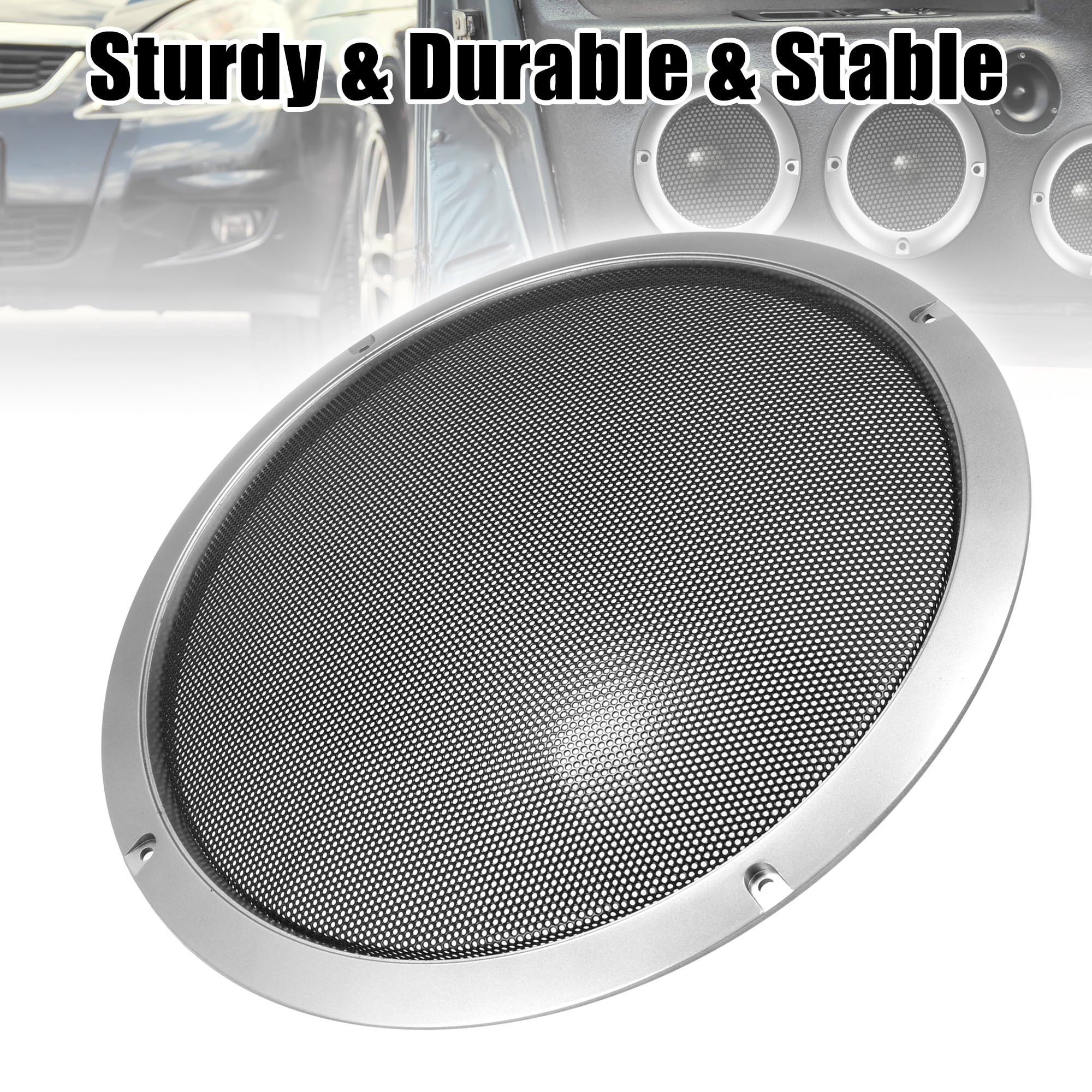 Unique Bargains 2pcs 11" Car Speaker Grille Cover Trim Round Subwoofer Grille