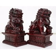 thumbnail image 2 of A10034 Feng Shui 4" Red Fu Foo Dogs Pair Guardian Lions Wealth Resin Statue, 2 of 5