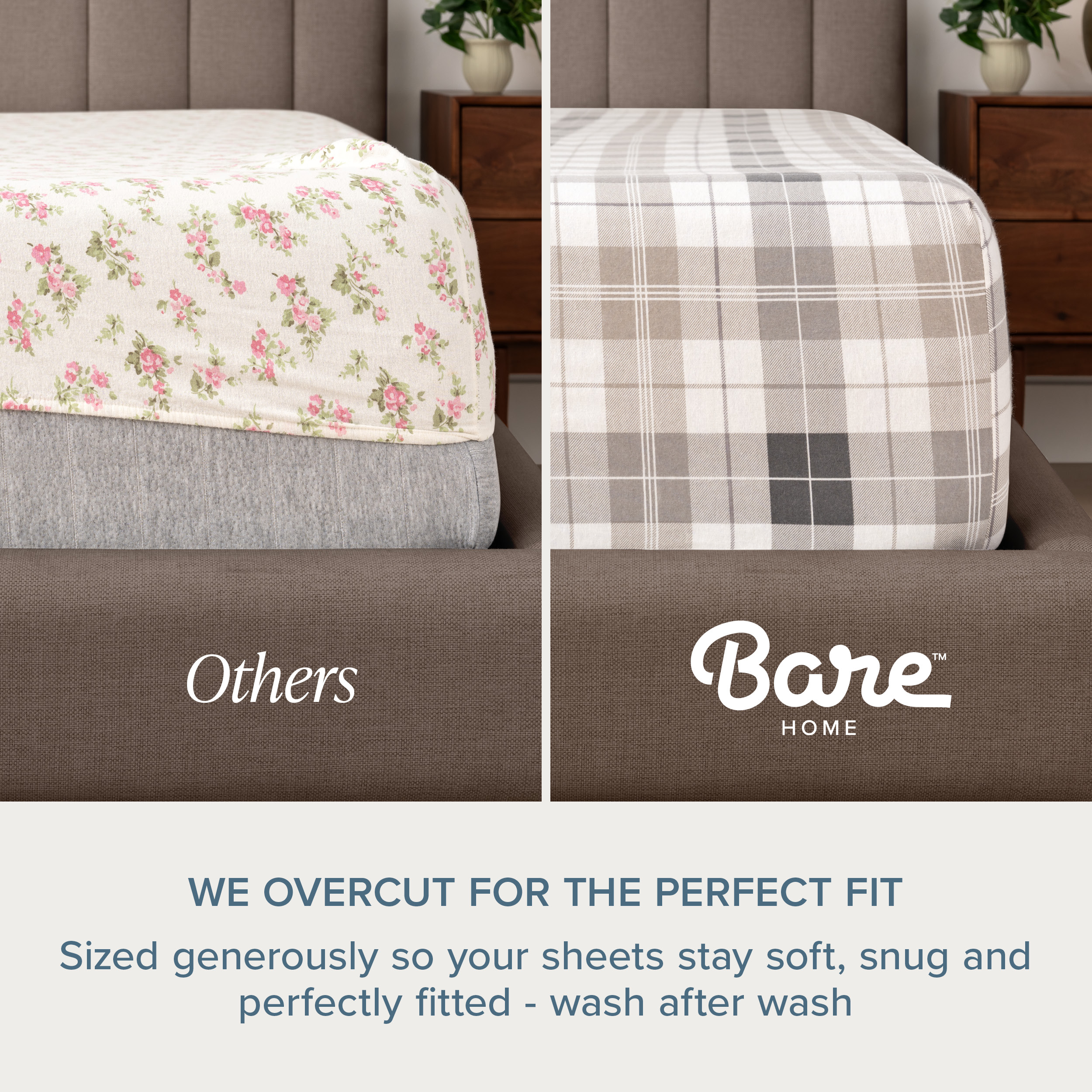 Bare Home Luxury 100% Cotton Flannel Queen Sheet Set, Gray photo 5