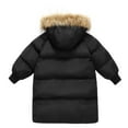 thumbnail image 5 of newwalpole Girls Long Puffer Coat Fuzzy Hooded Puffer Jacket Kids Heavyweight Warm Insulated Parka Outerwear Winter Snow Coats Black for Size 5-6 Years, 5 of 6