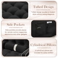 thumbnail image 6 of KINFFICT Futon Sofa Bed, Convertible Sleeper Sofa Bed with Pull Out Couch, Modern Velvet Loveseat Sleeper, Small Couch for Living Room, Black, 6 of 11
