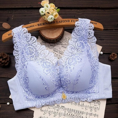 

Final Clear Out! Lace Bra Plus Size Bra Women Underwear Deep V Gathered Bralette Sexy Female Push Up Brassiere