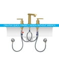 thumbnail image 4 of IVV 8 Inch 3-Hole 2 Handles Low-Arch Widespread Bathroom Sink Faucet with Metal Pop-Up Drain and Water Supply Hoses for Lavatory, Brushed Gold, 4 of 7