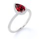 thumbnail image 4 of JeenMata Anillo de Compromiso con Piedra Natal de Enero de Corte de Pera de 1 Quilate - Anillo de Bodas - Anillo de Halo - Anillo Pavé - Anillo de Promesa - Baño de Oro Blanco de 18 K sobre Plata, 4 of 6
