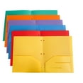 thumbnail image 2 of Carpetas de plástico HWRETIE con bolsillos,resistentes,tamaño carta,organizador de archivos para oficina y escuela,3 agujeros,clip para 2 páginas,colores variados,paquete de 6, 2 of 9
