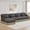 Khaki black, variant on AOOWOW 131 "Comfy Chenille Leopard Print Sectional4-seater Sofa, Deep Seat Modular Couch with Tassel Trim, Easy Assembly, Green black
