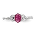 thumbnail image 5 of Solid 10k White Gold Ruby Diamond Engagement Ring Size 5 (.01 cttw.), 5 of 6