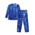 thumbnail image 2 of Kll Blurred Star Snow Christmas Sleepwear Mens Flannel Pajamas,Long Cotton Pj Set, 2 of 9