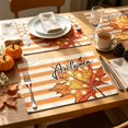 thumbnail image 5 of 2 Pcs Fall Placemats, 17.71x11.81 Inch Double Sided Pumpkin Placemats with Autumn Maple Leaf Print, Stitched Cotton Linen Table Mat, Rustic Harvest Decor for Kitchen Table Thanksgiving Arrangement, 5 of 5