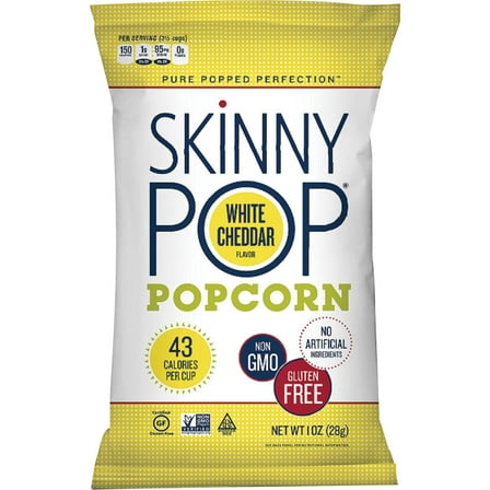 SkinnyPop Gluten-Free White Cheddar Popcorn, 1 oz