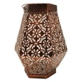 thumbnail image 1 of Farol solar para exterior, estilo hexagonal, juego de 1 lámpara LED marroquí, decoración de jardín, faroles para terraza y balcón, metal color cobre, 1 of 5