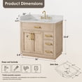 thumbnail image 7 of Altair Gavino 36" Wood Vanity in Royal Blue with Composite Stone Top No Mirror, 7 of 7