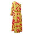 thumbnail image 5 of Summer Dresses for Women Plus Size Womens Floral Print One Shoulder Ruched Short Dress Butterfly Sleeve Asymmetrical Hem Wrap Front Party Dresses(Orange,L), 5 of 8