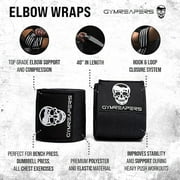 Gymreapers Weightlifting Elbow Wraps (1 Pair) - Flexible 40'' Elbow Compression Strap & Joint Support Brace - For Bench Press, Powerlifting, and Pressing