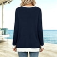 thumbnail image 6 of Kezqiaxn Shirts for Women Trendy Spliced Long Sleeve Crew Neck Knitted Casual Tops with Pockets Womens Blouses Winter Clothes, 6 of 8